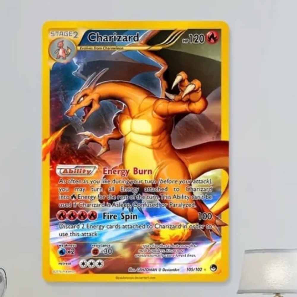 Pokemon Charizard Pokémon Card Canvas Poster
